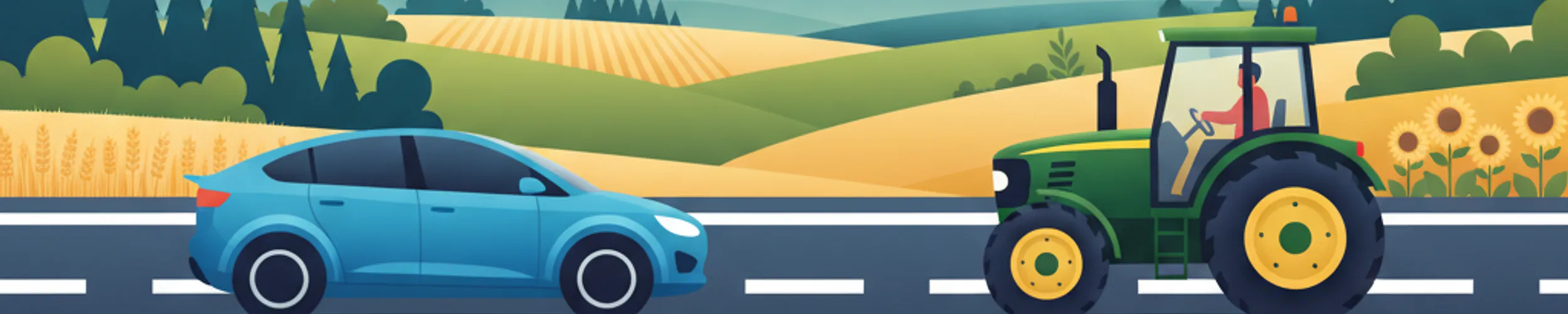 Gestion des différences de vitesse entre tracteurs et voitures en Pologne