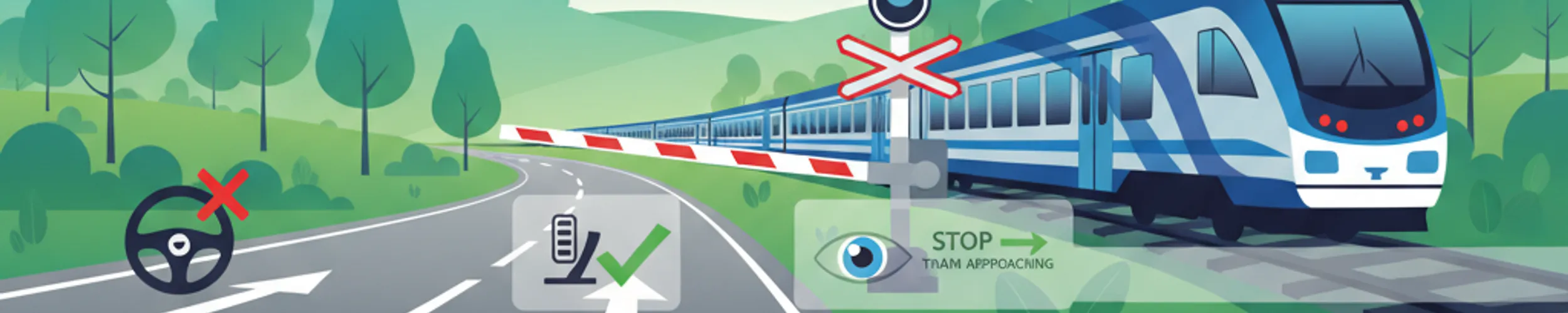 Bahnübergänge und Schranken in Polen