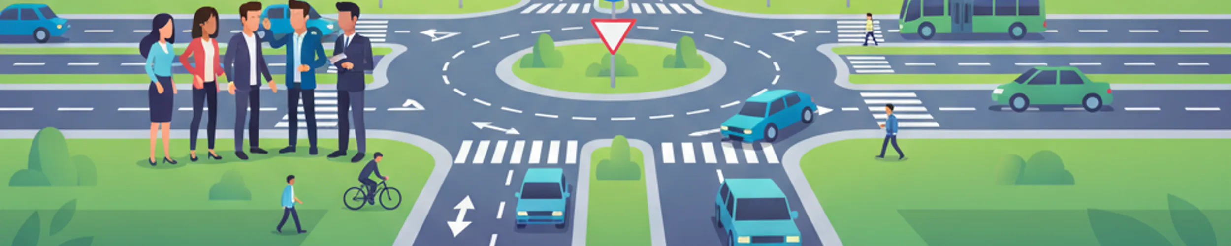 Richtiges und sicheres Abfahren von Kreisverkehren im polnischen Straßenverkehr