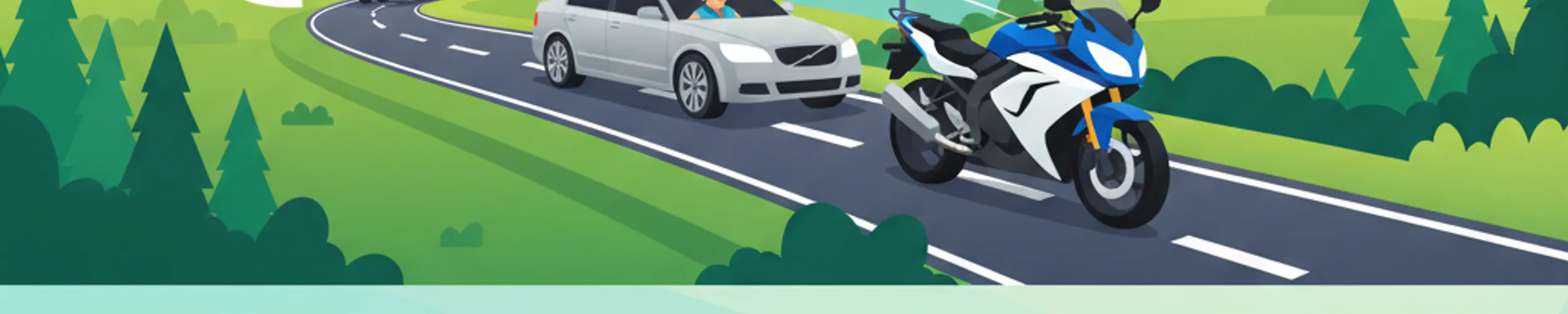 Motorrad-Positionierung und Sicherheit im polnischen Verkehr