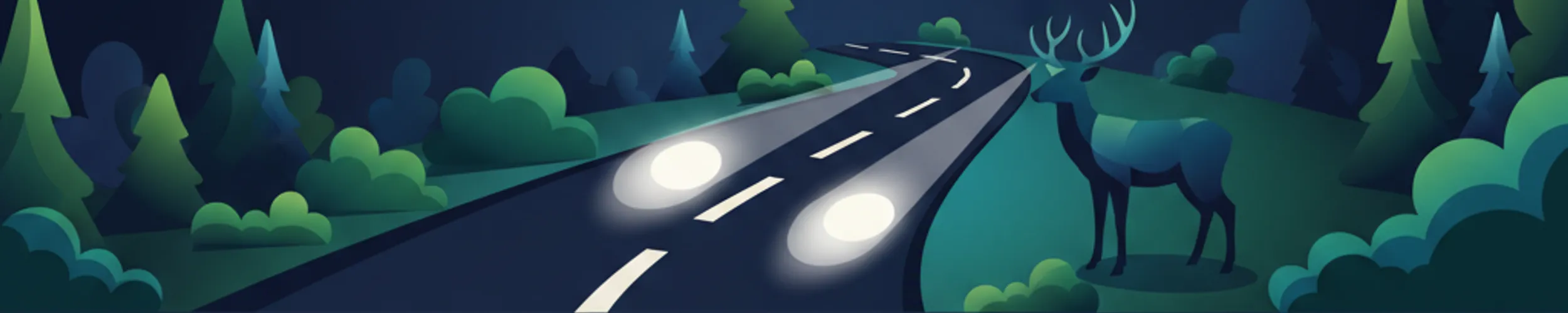 Utilisation correcte des feux de route sur les routes de campagne suédoises
