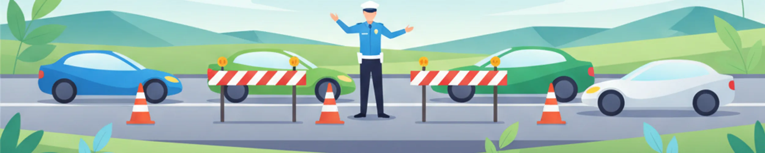 Straßenarbeiten und temporäre Kontrollen für die türkische Fahrerlaubnis Theorie