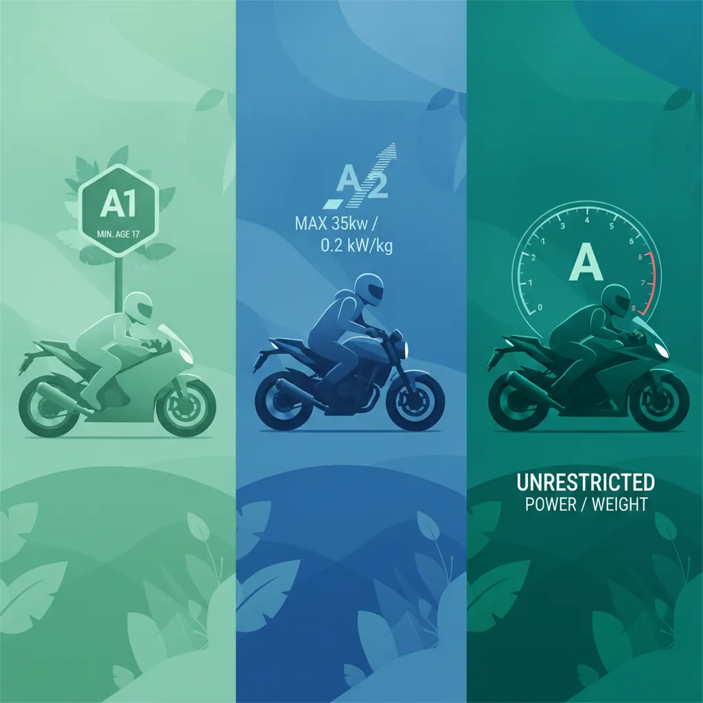 Motorrad-Führerscheinklassen A1, A2 und A in Österreich