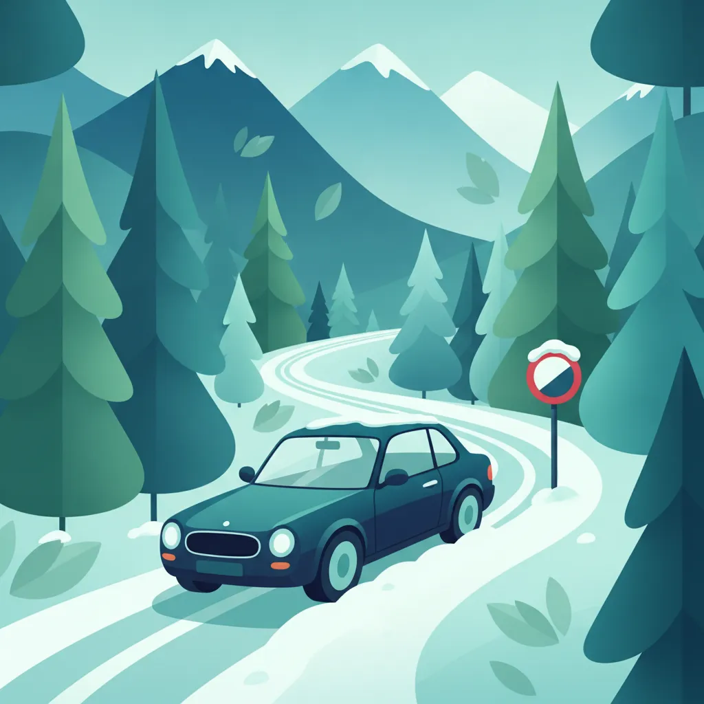 Fahren bei schneebedeckten Schildern und Markierungen in Österreich