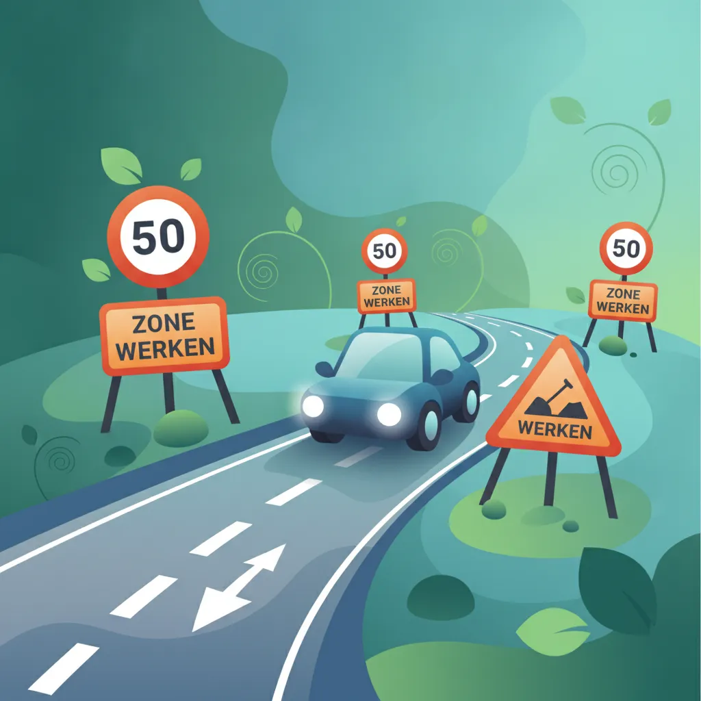 Verkehrsbaustellen in Belgien: Schilder und Tempolimits verstehen