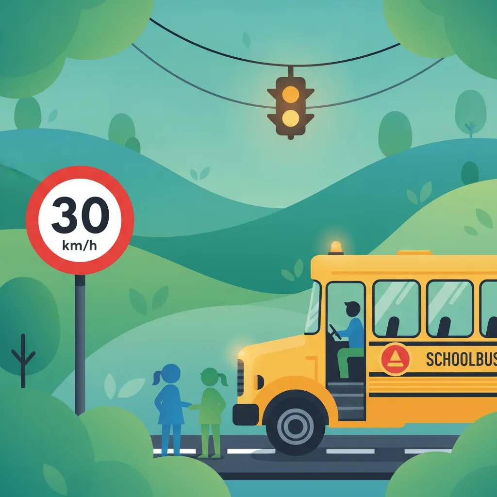 Règles de conduite pour les zones scolaires et les feux orange clignotants en Belgique