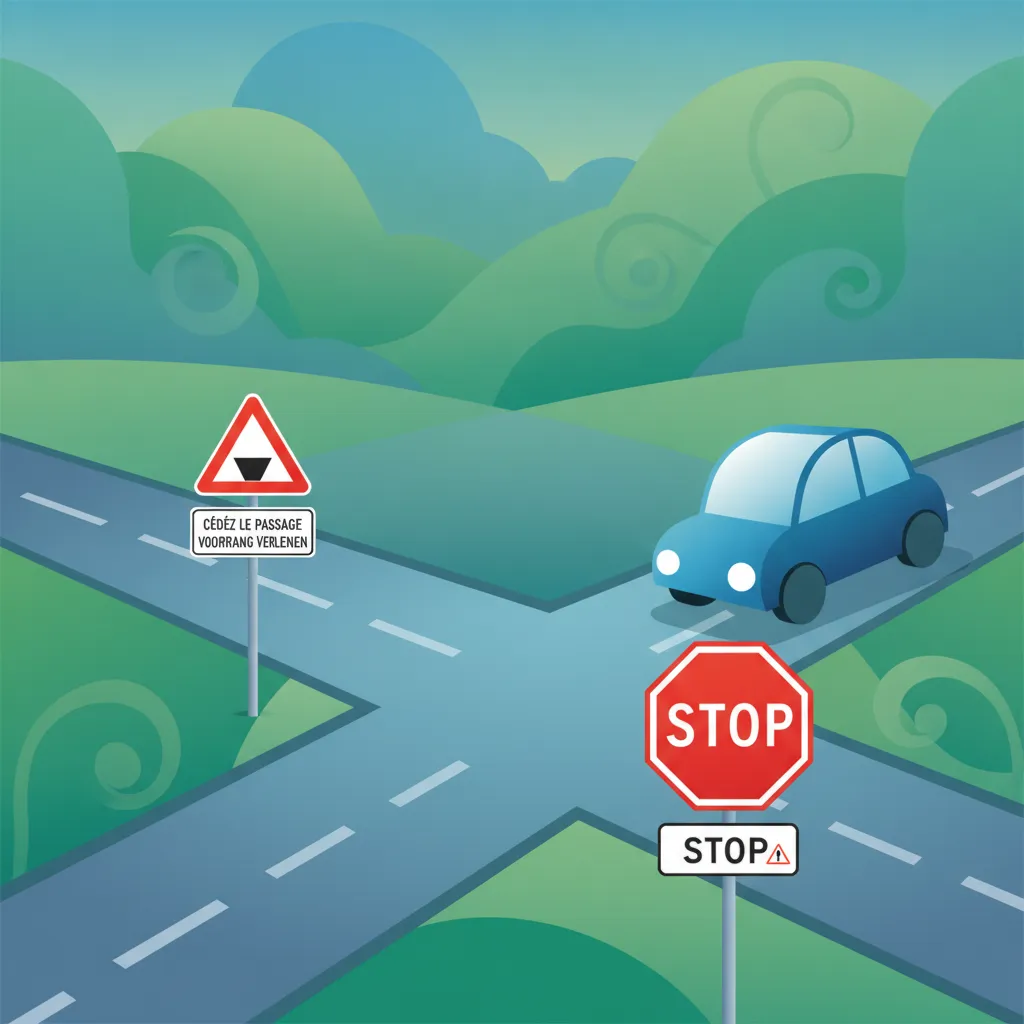 Vorfahrt an belgischen Kreuzungen mit Verkehrszeichen