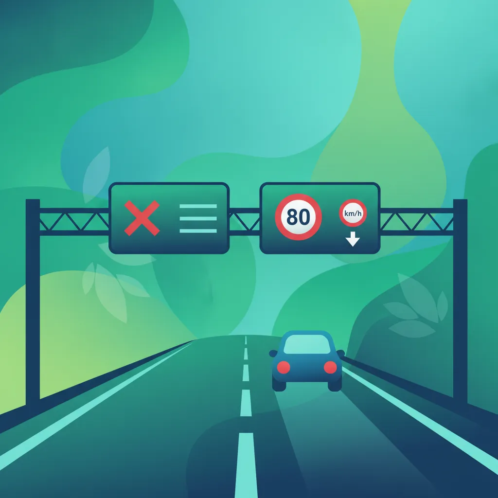 Variable Geschwindigkeit und Fahrbahn-Signale in der Schweiz
