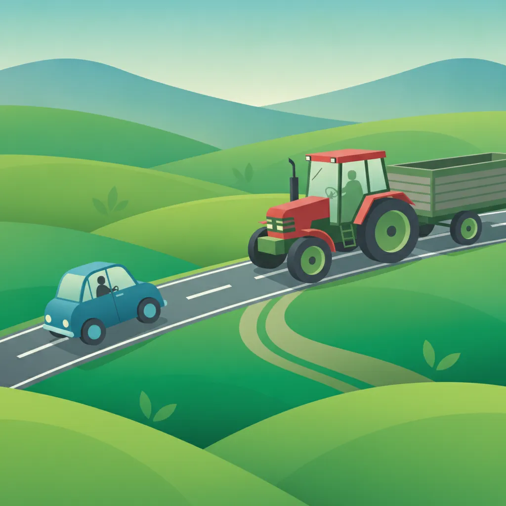 Sicheres Einfahren auf Schweizer Straßen von Feldern und Wirtschaftswegen