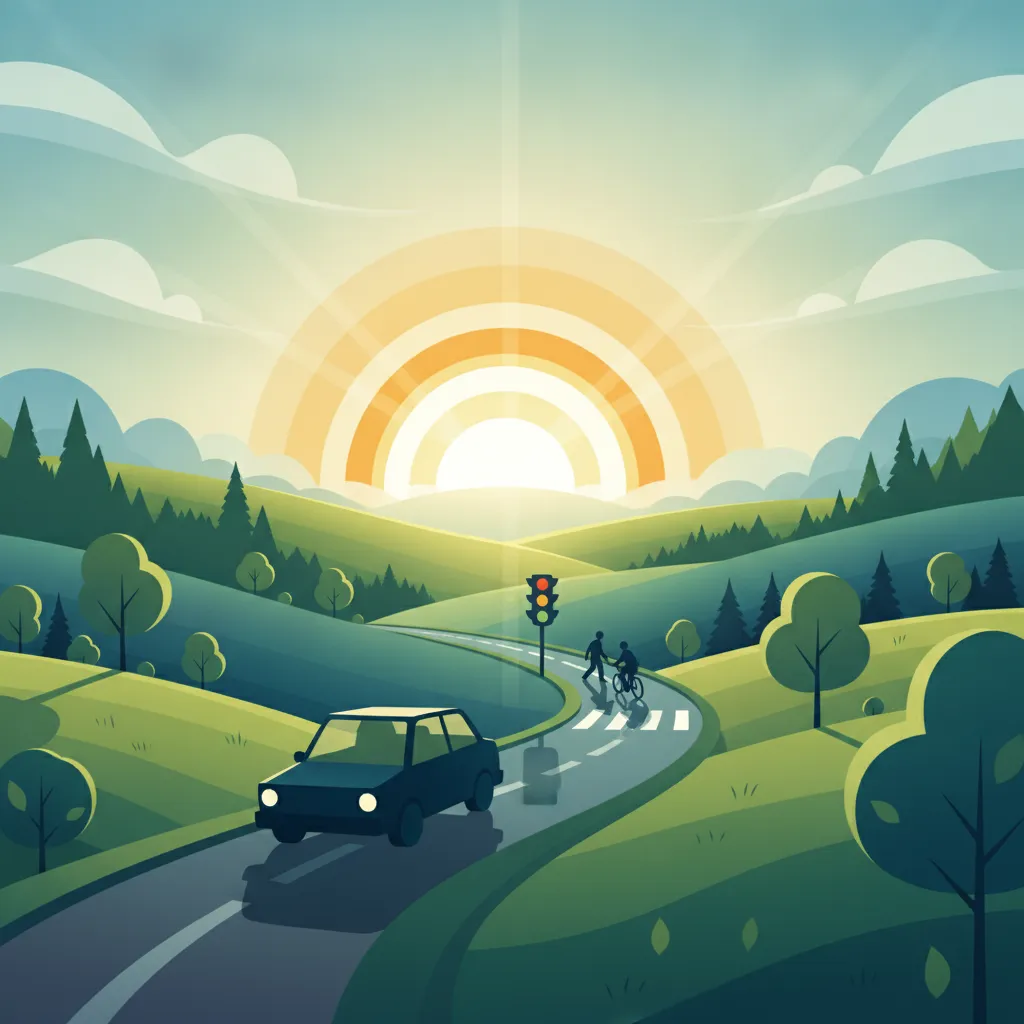 Deutsche Fahrerlaubnistheorie: Sonnenblendung und Gefahren durch tiefstehende Sonne meistern