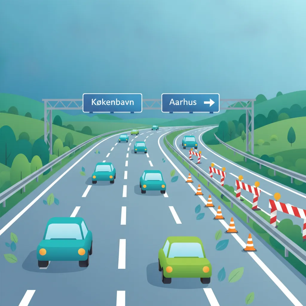Fortgeschrittene Autobahnfahrt in Dänemark