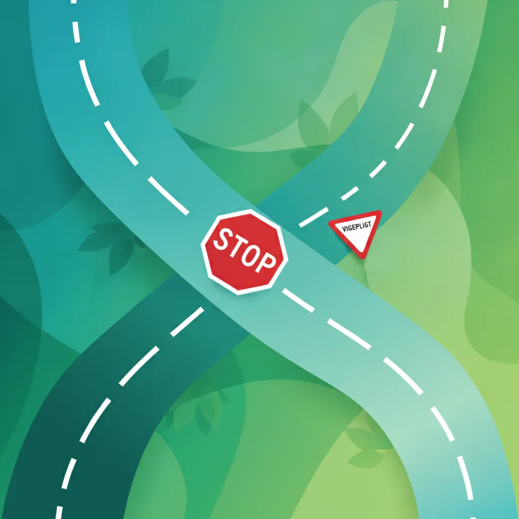 Anhalten und Vorfahrt achten Schilder im dänischen Verkehr verstehen