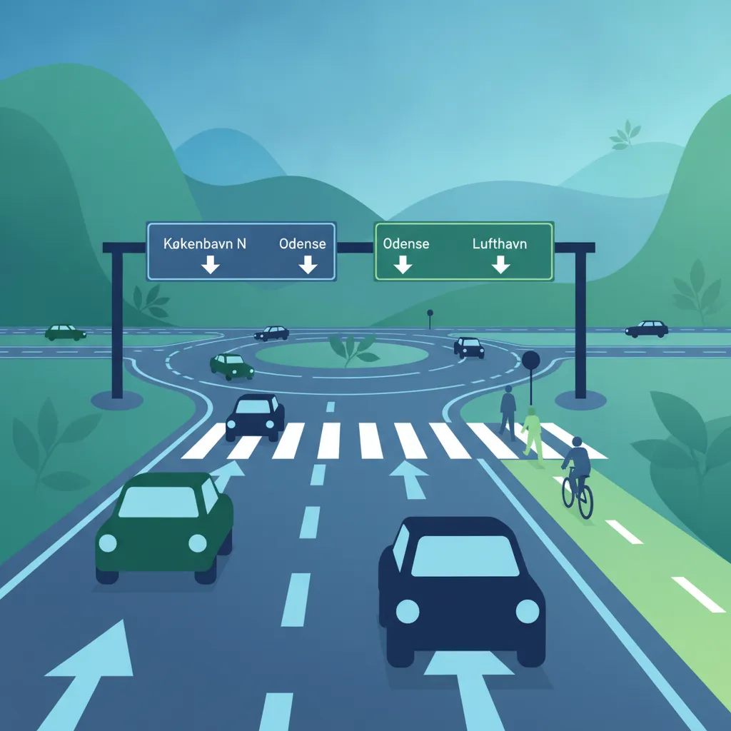 Meistern von Kreisverkehren im dänischen Verkehr
