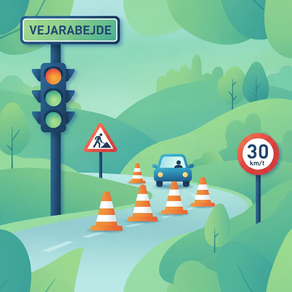 Dänische Baustellen und temporäre Verkehrsregeln