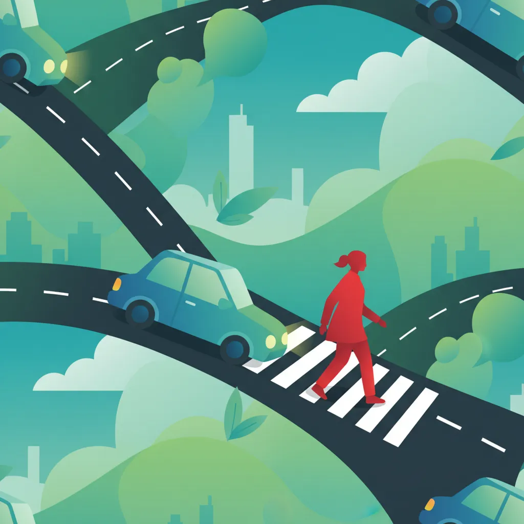 Fußgängerpriorität an Kurven und Überquerungen im spanischen Verkehr