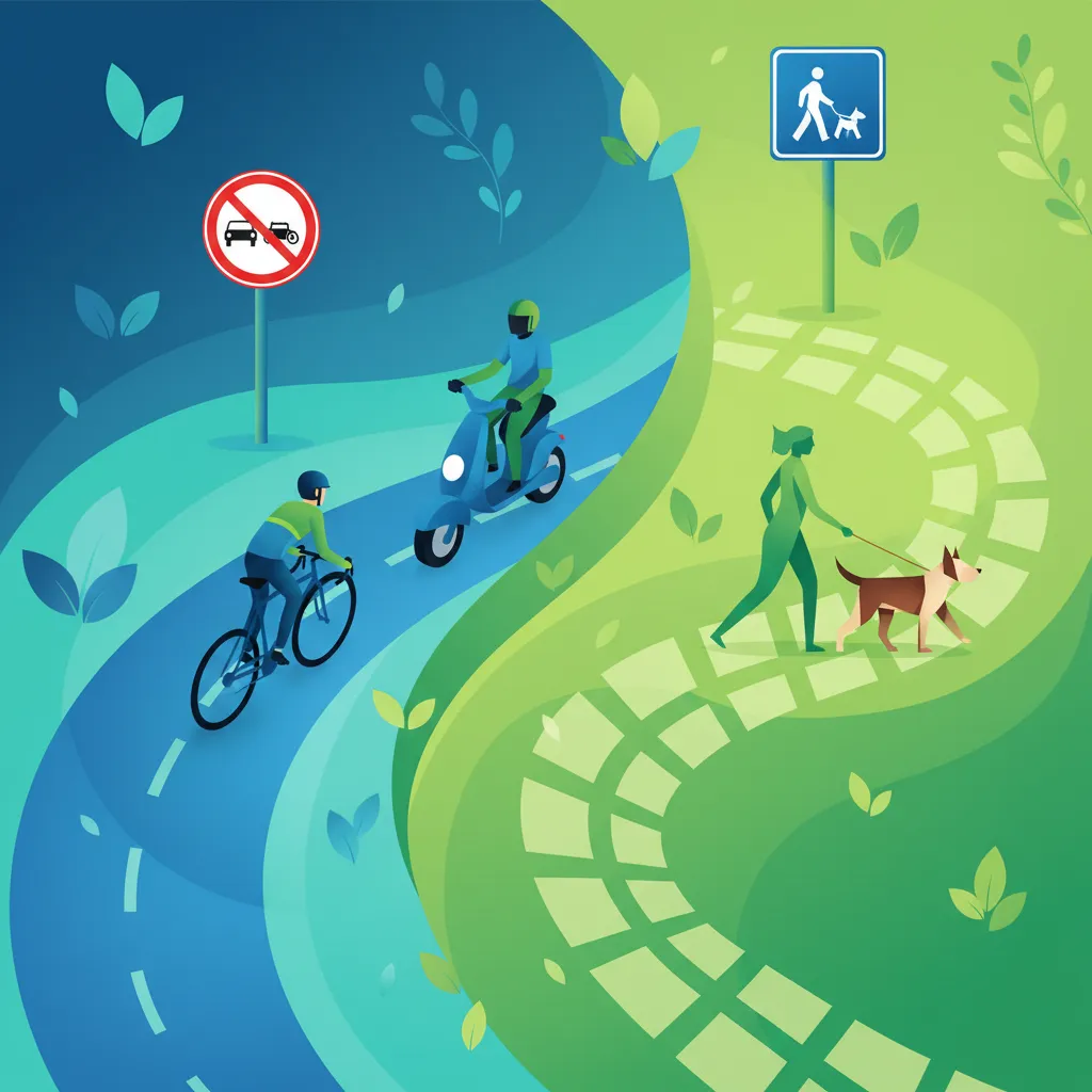 Pflichtwege für Radfahrer, Mopeds und Tiere in Spanien