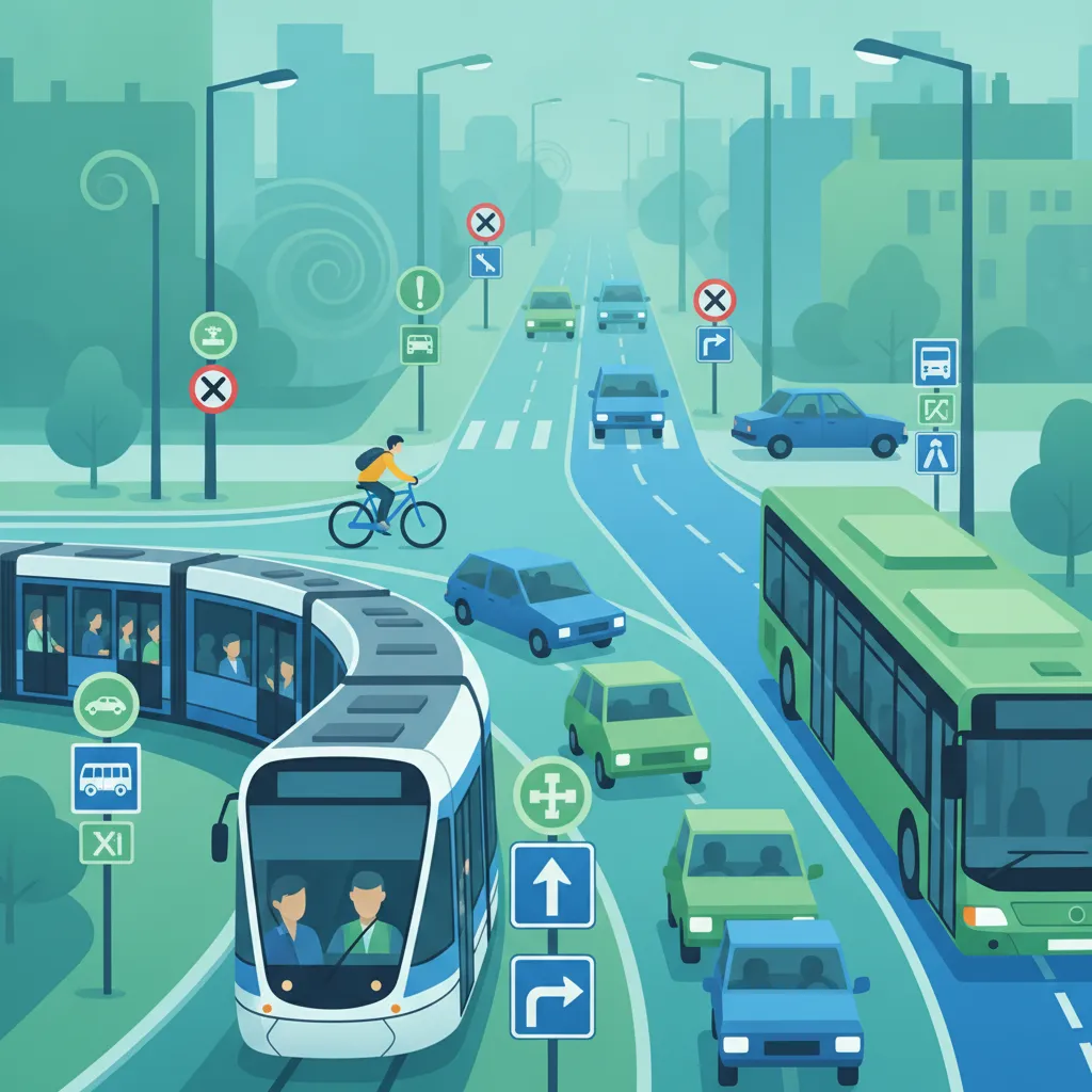 Trams, voies de bus et priorité des transports en commun en France