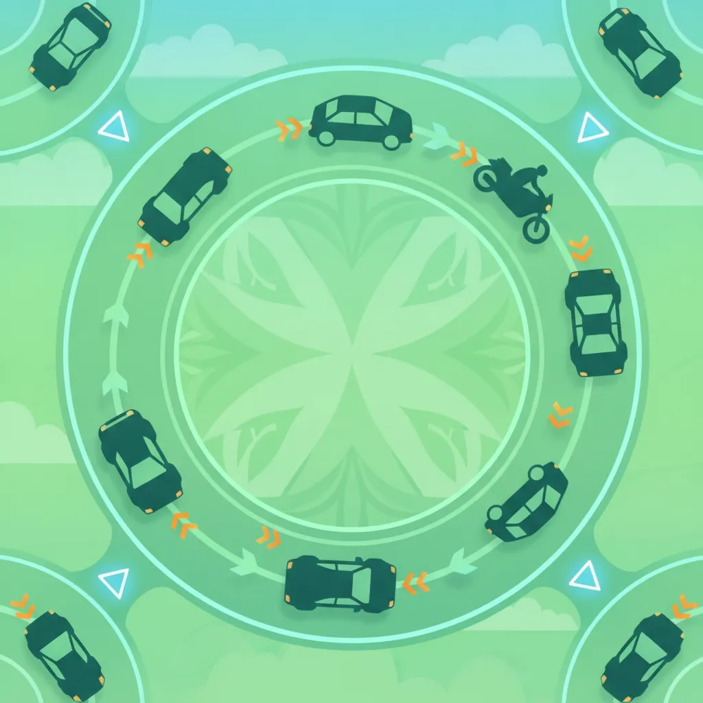 Ronds-points et signaux de voie français pour l'examen du Code de la Route