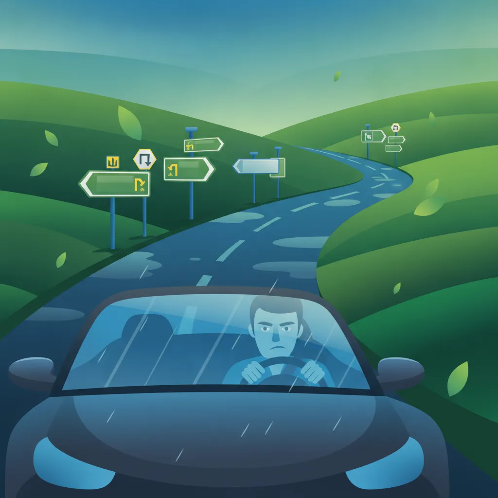 Irische Verkehrsschilder und Urteilsfähigkeitsszenarien