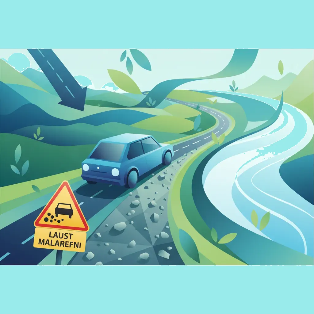 Icelandic Warning Road Signs and Hazard Response