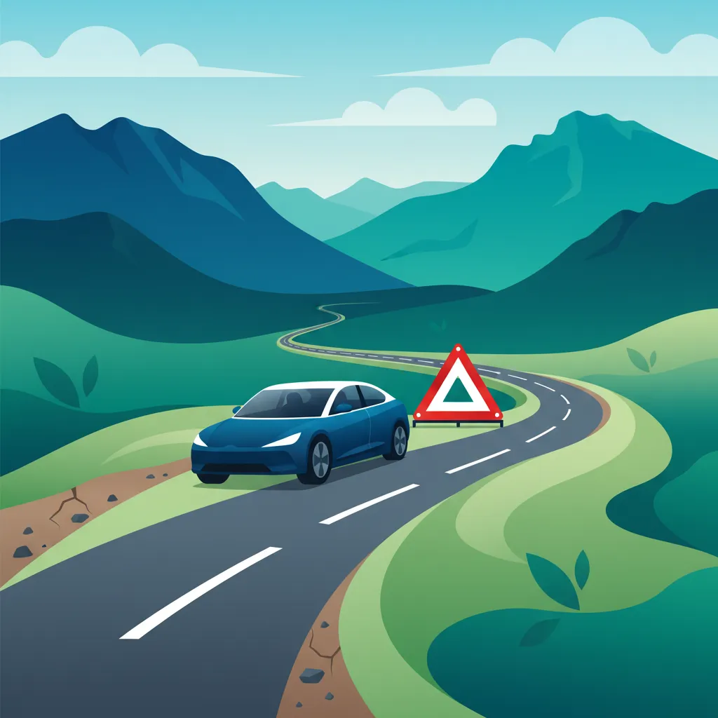 Estacionamiento seguro y paradas de emergencia en carreteras rurales islandesas