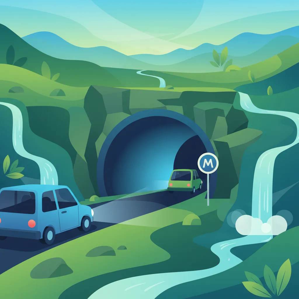 Sicheres Fahren in Islandischen Einspurigen Tunneln
