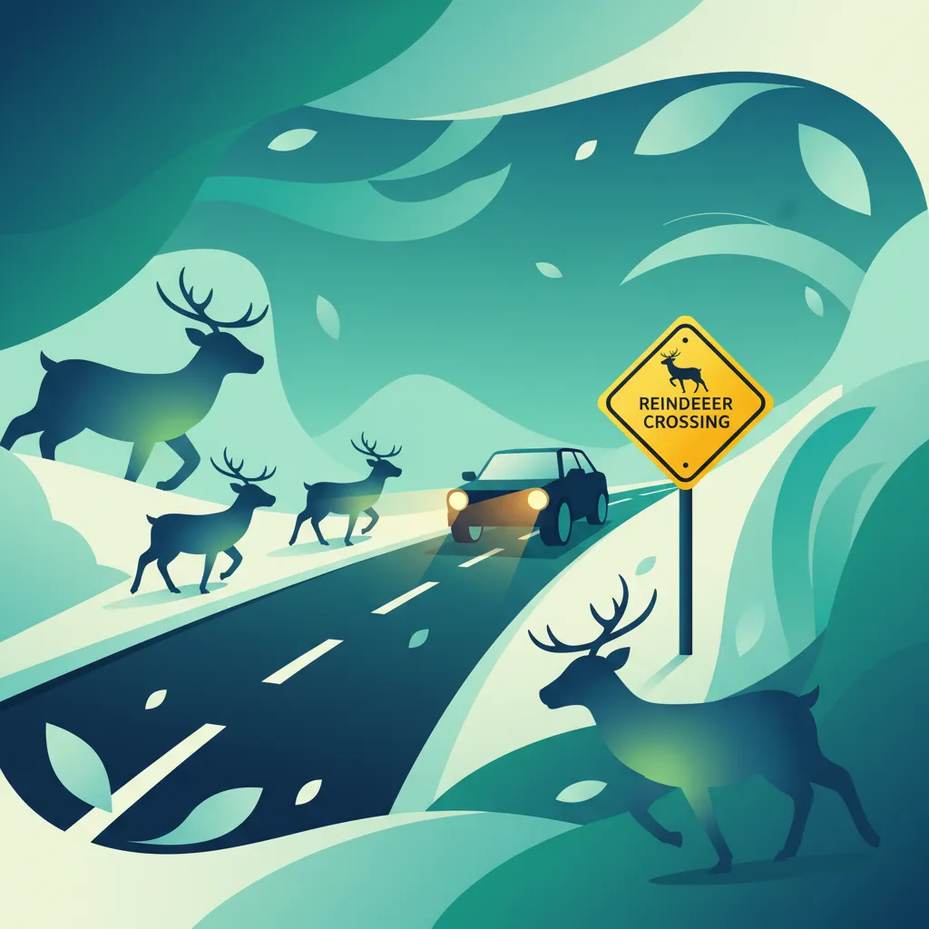Driving Safely Around Reindeer in East Iceland