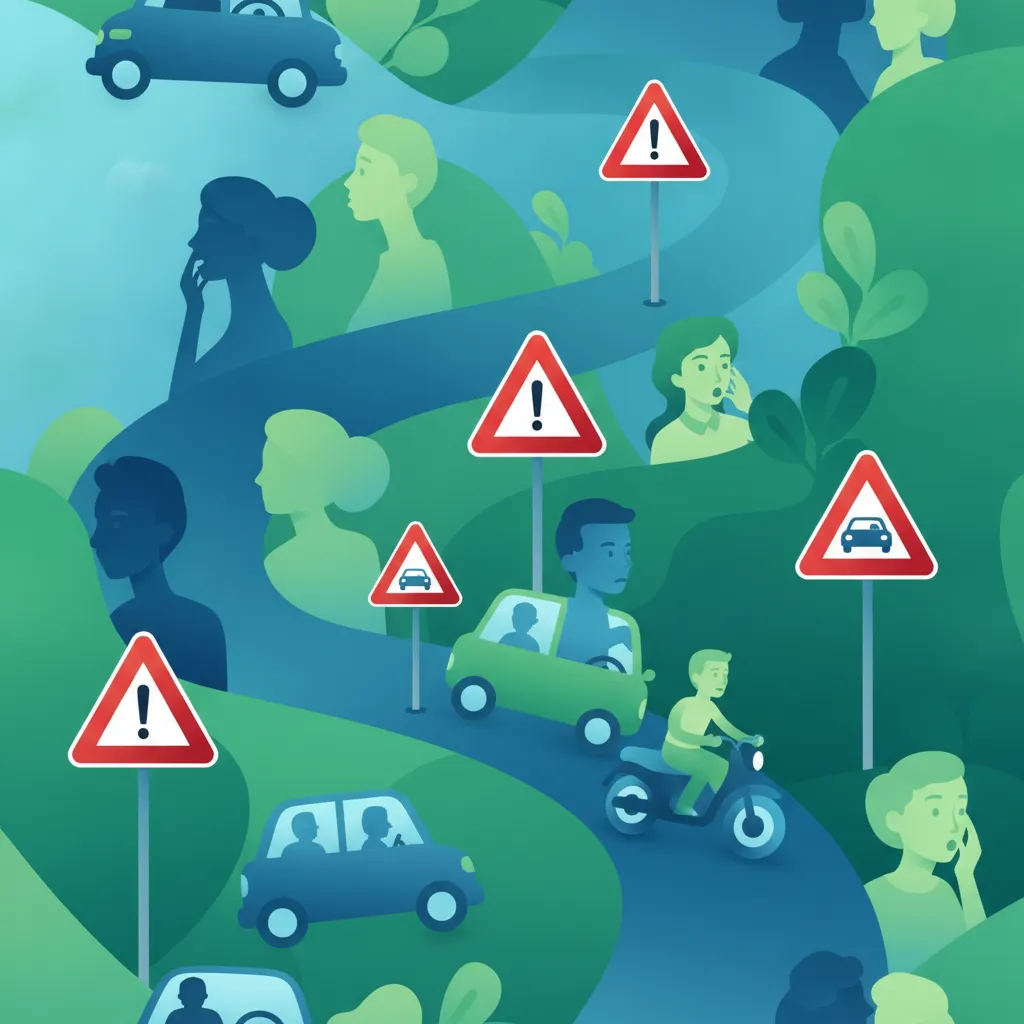 Panneaux de danger italiens triangulaires