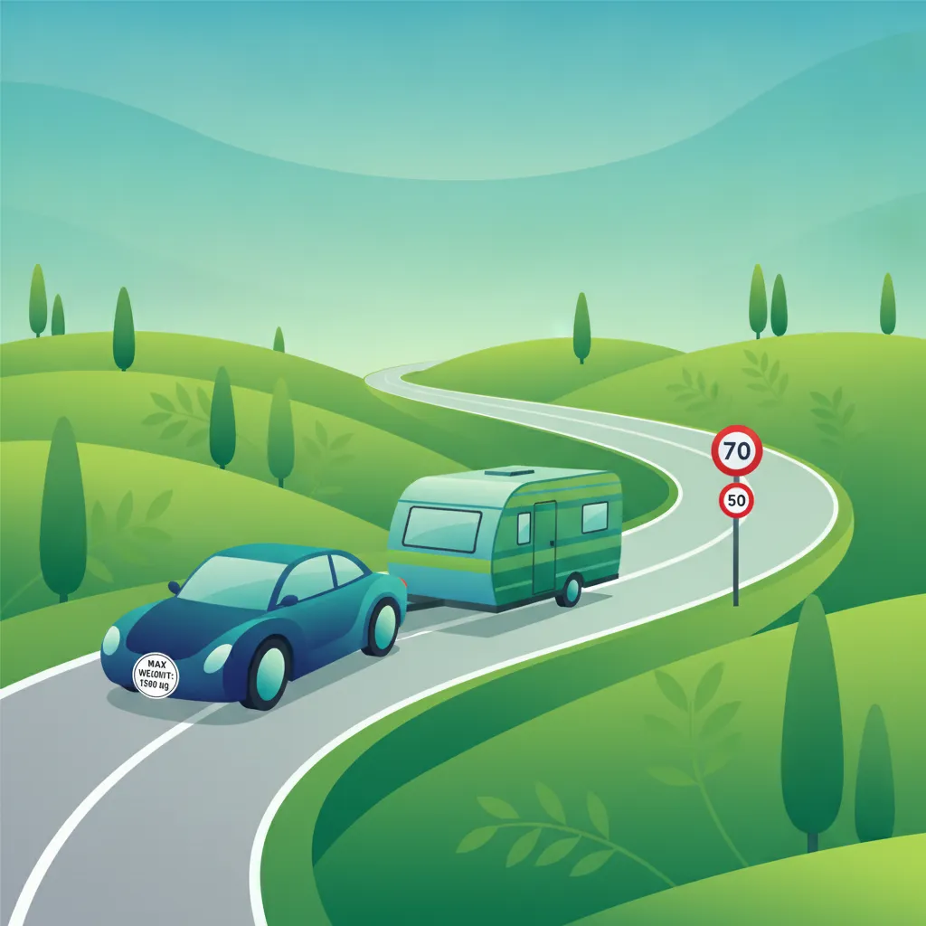 Règles italiennes de remorquage et de remorque pour le permis de conduire de catégorie B