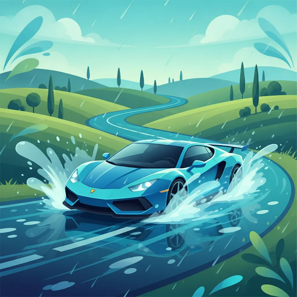 Permis de conduire italien : Aquaplaning et sécurité sur route mouillée