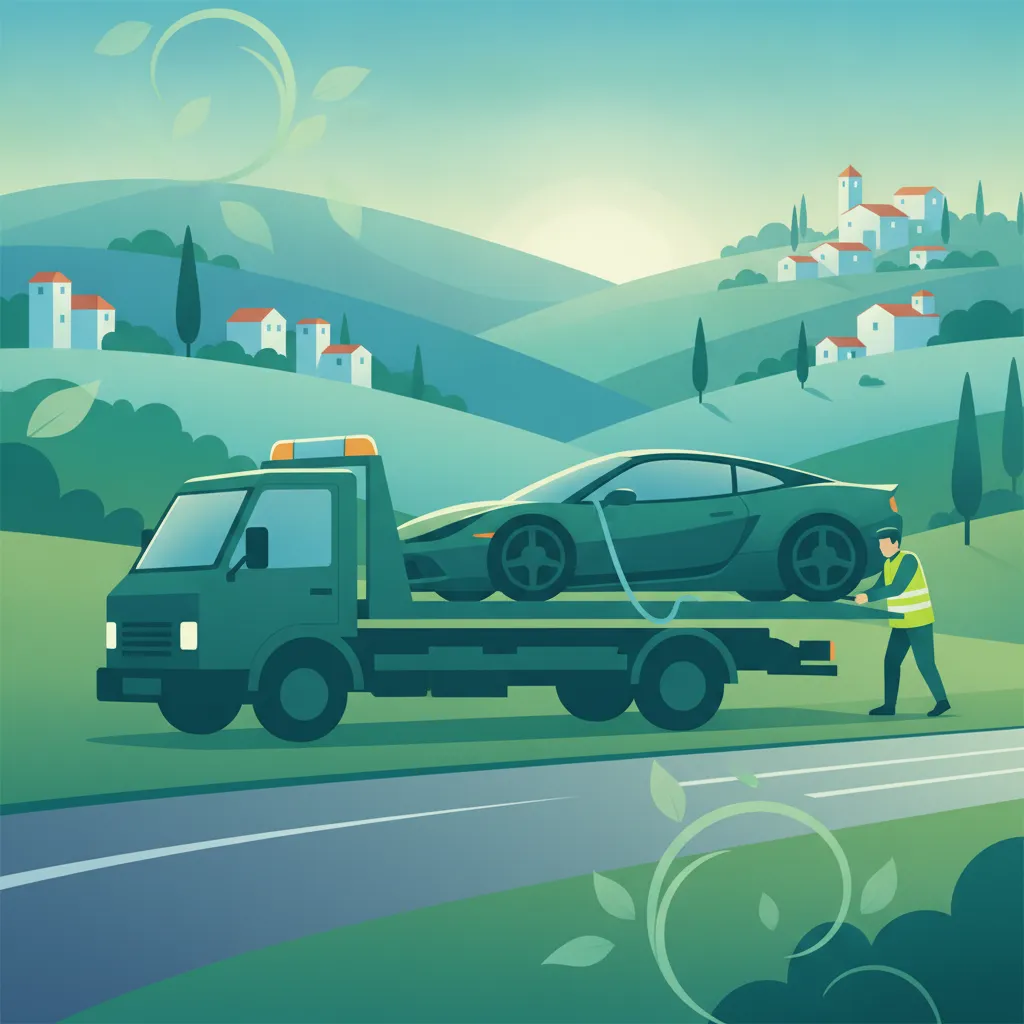 Schleppen beschädigter Fahrzeuge nach Unfällen in Italien