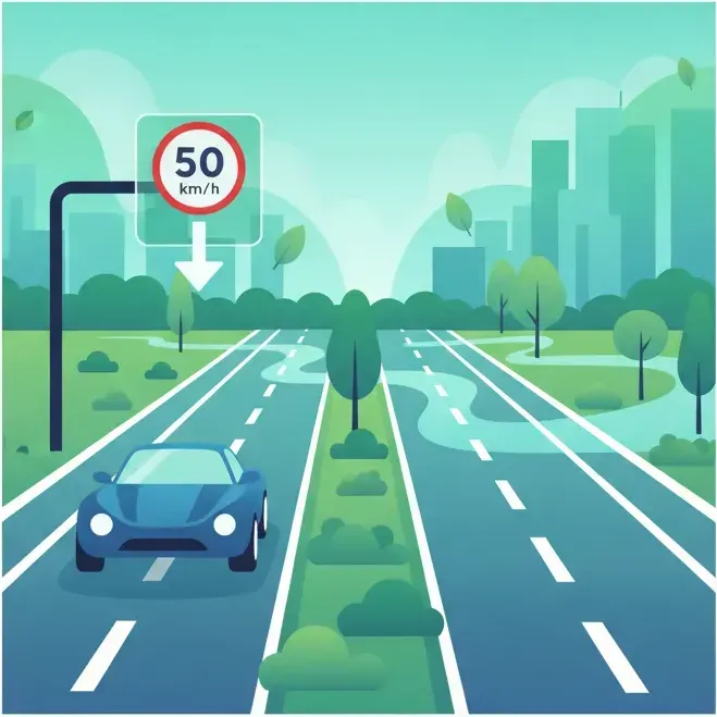 Verkehrsregeln für italienische städtische Schnellstraßen und geteilte Straßen