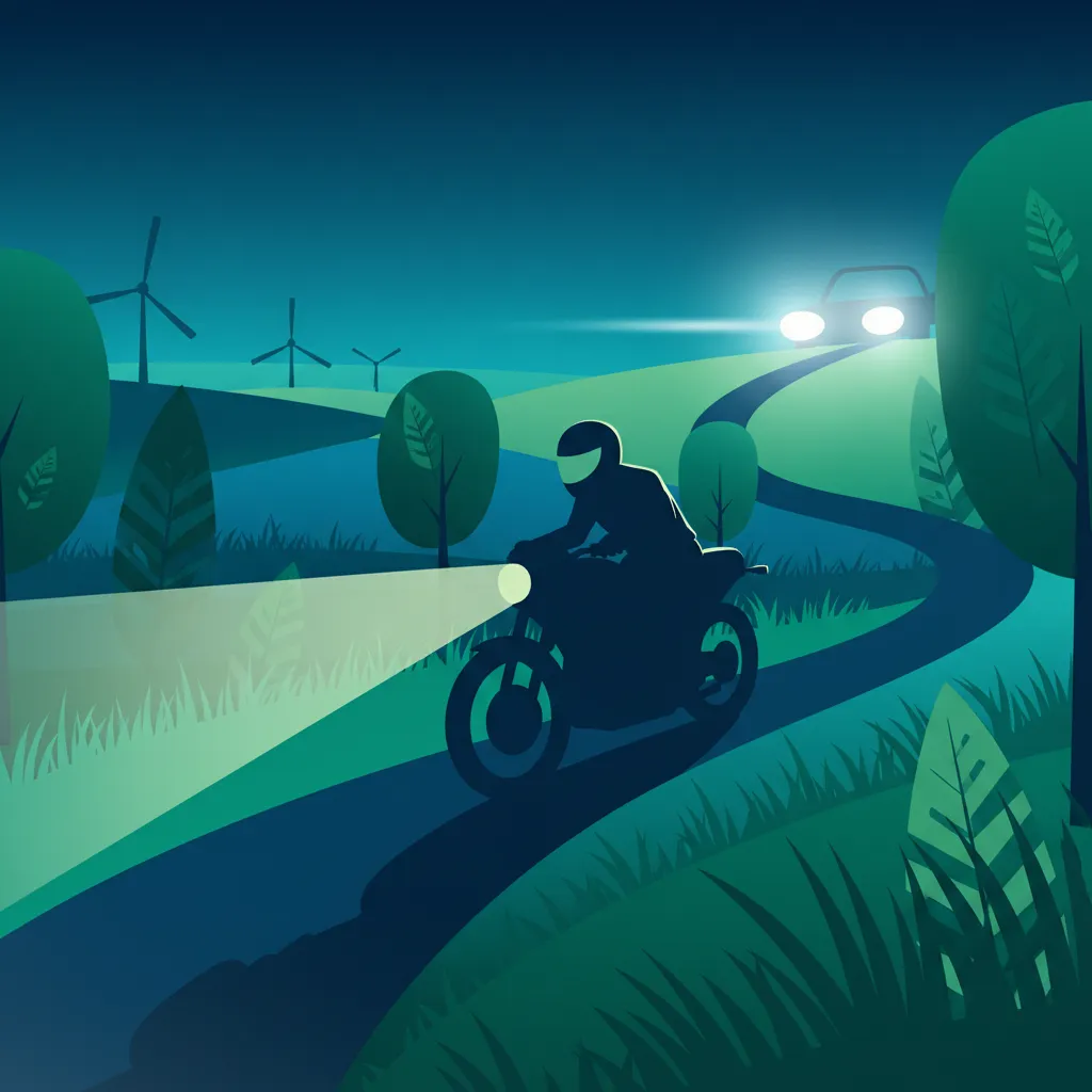 Motorrad-Nachtfahrten meistern für die niederländische Theorieprüfung