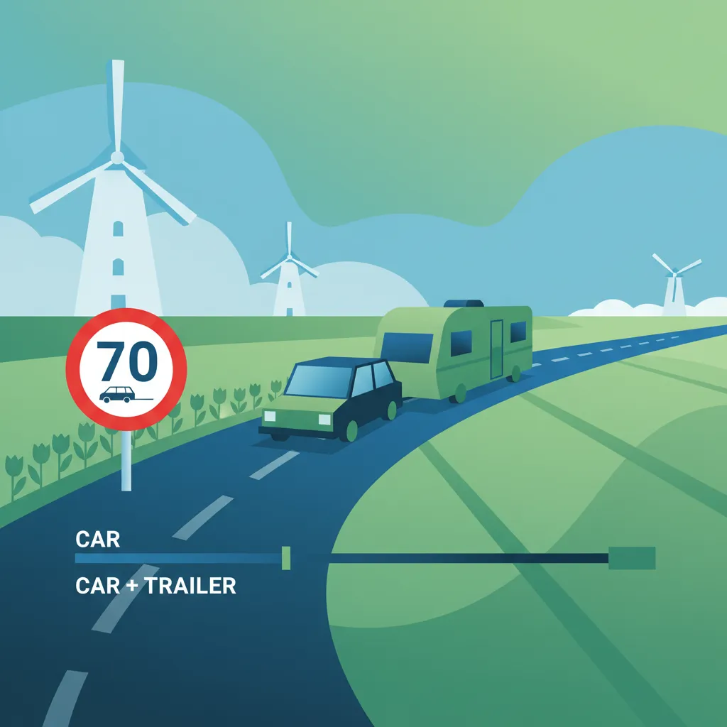 Limites de vitesse et freinage avec remorques pour le code de la route néerlandais