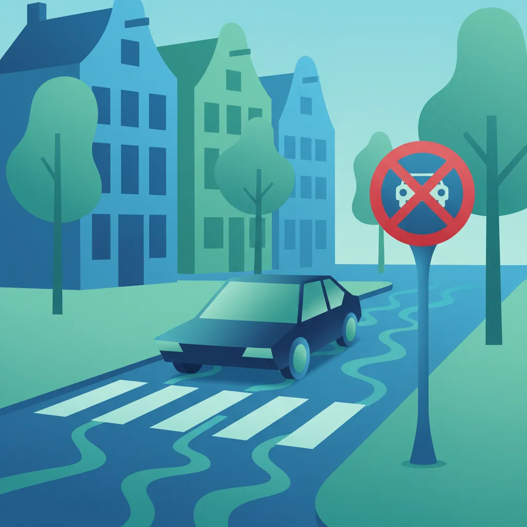 Zickzacklinien und Halteverbotszonen im niederländischen Straßenverkehr