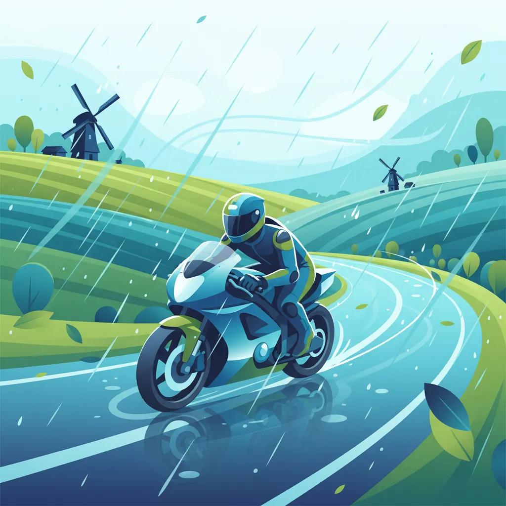 Motorradhaftung und -kontrolle bei niederländischen Wetterbedingungen (A2)