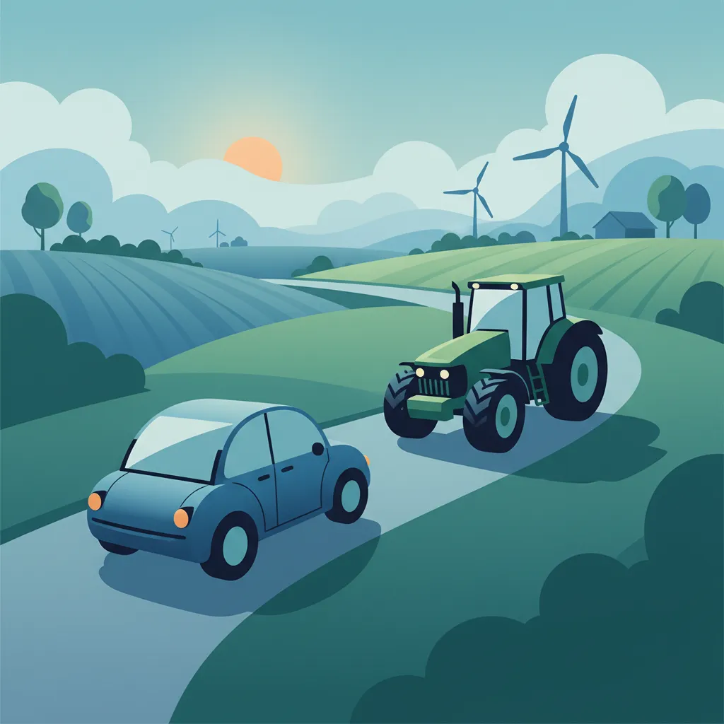 Fahrbahnnutzung mit landwirtschaftlichen und langsamen Fahrzeugen in den Niederlanden