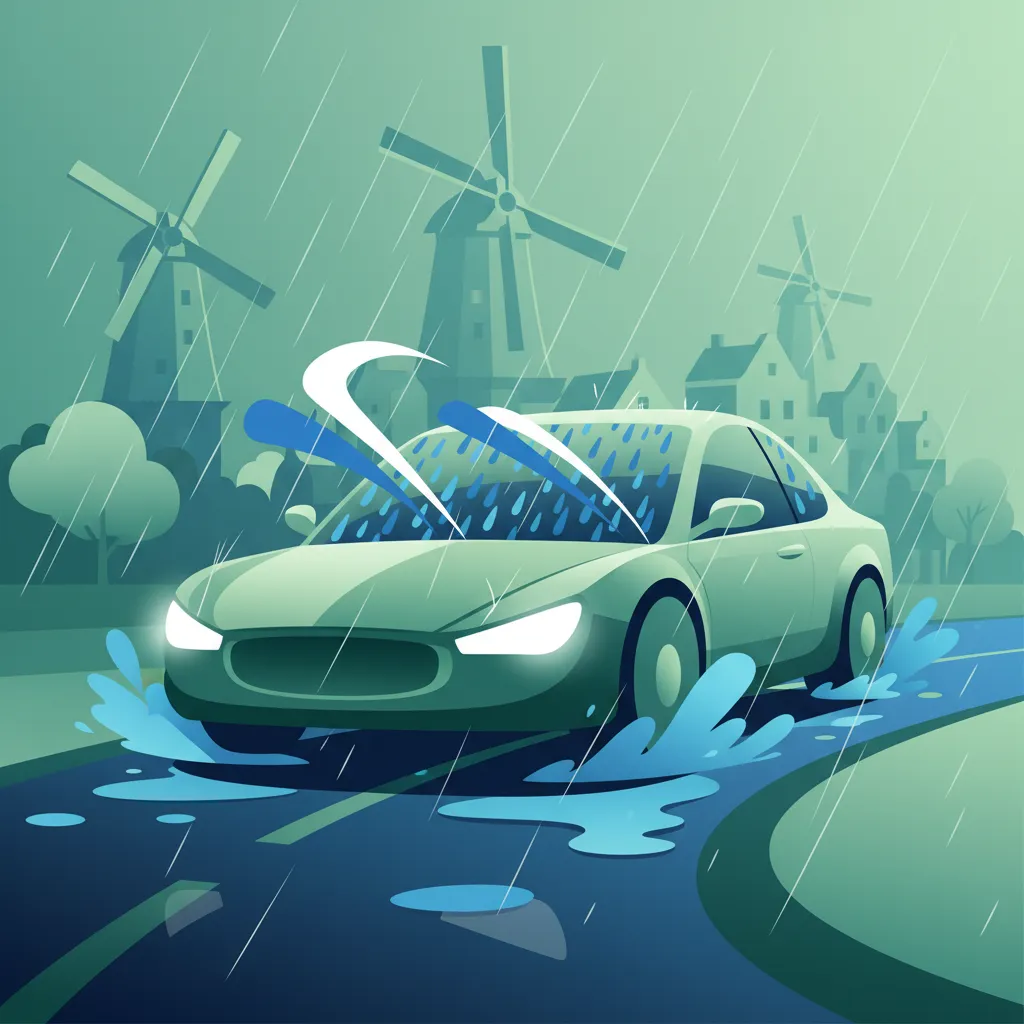 Sicheres Fahren bei starkem Regen und Vermeidung von Aquaplaning (Niederlande)
