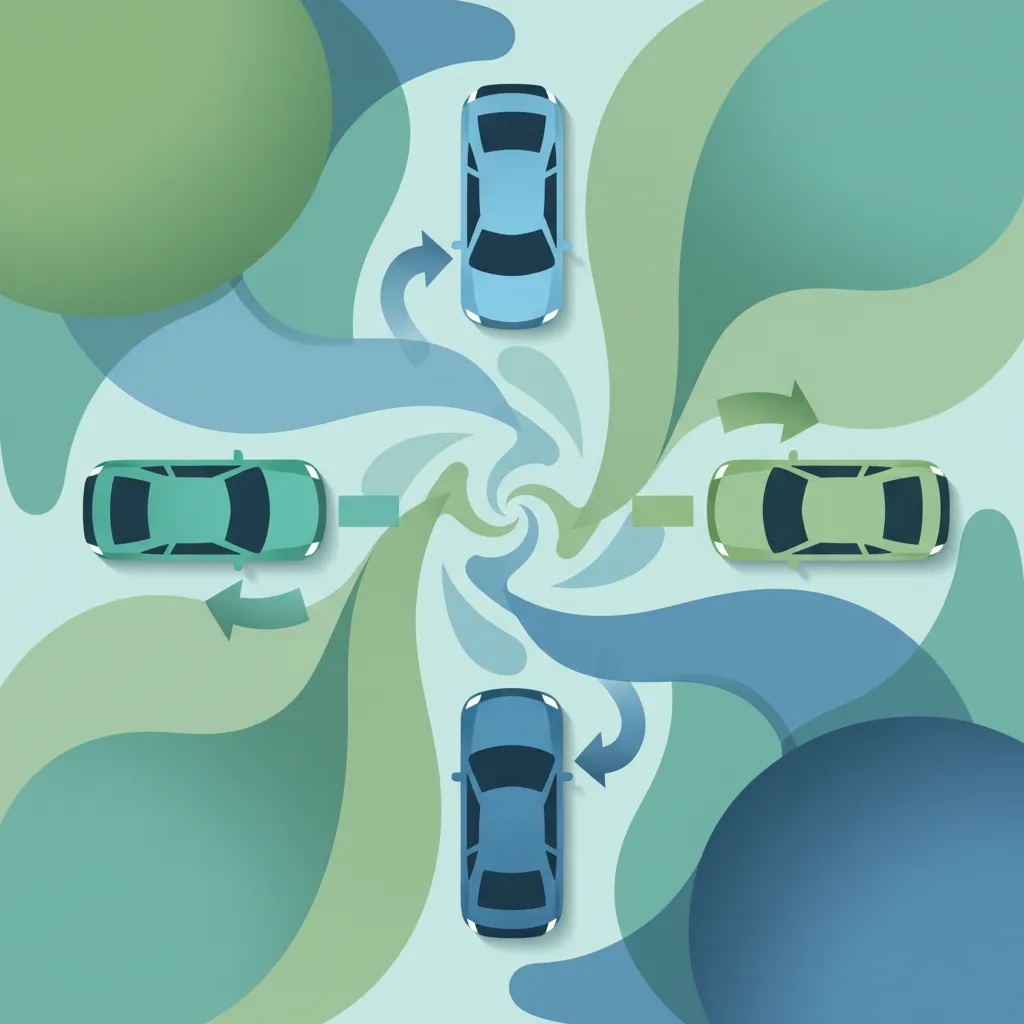 Comprendre les intersections à quatre voies avec arrêt obligatoire dans la circulation néerlandaise