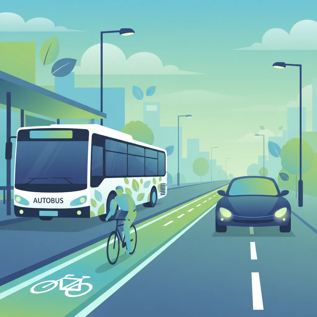 Polnische gemeinsame Fahrspuren: Busse, Radfahrer und Autos