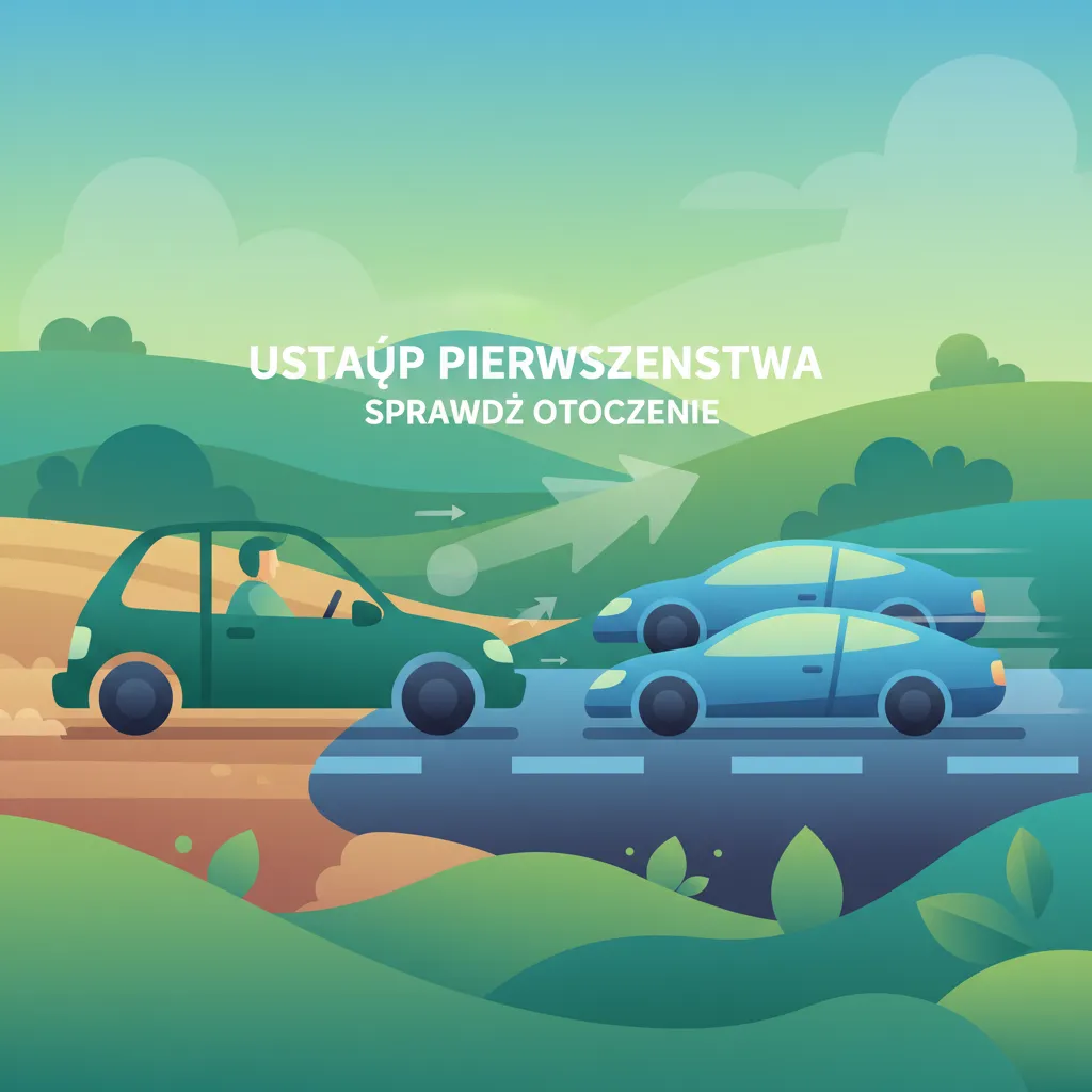 Polnische Fahrerlaubnisprüfung: Wiedereinfahren auf befestigte Straßen aus Feldern und unbefestigten Wegen