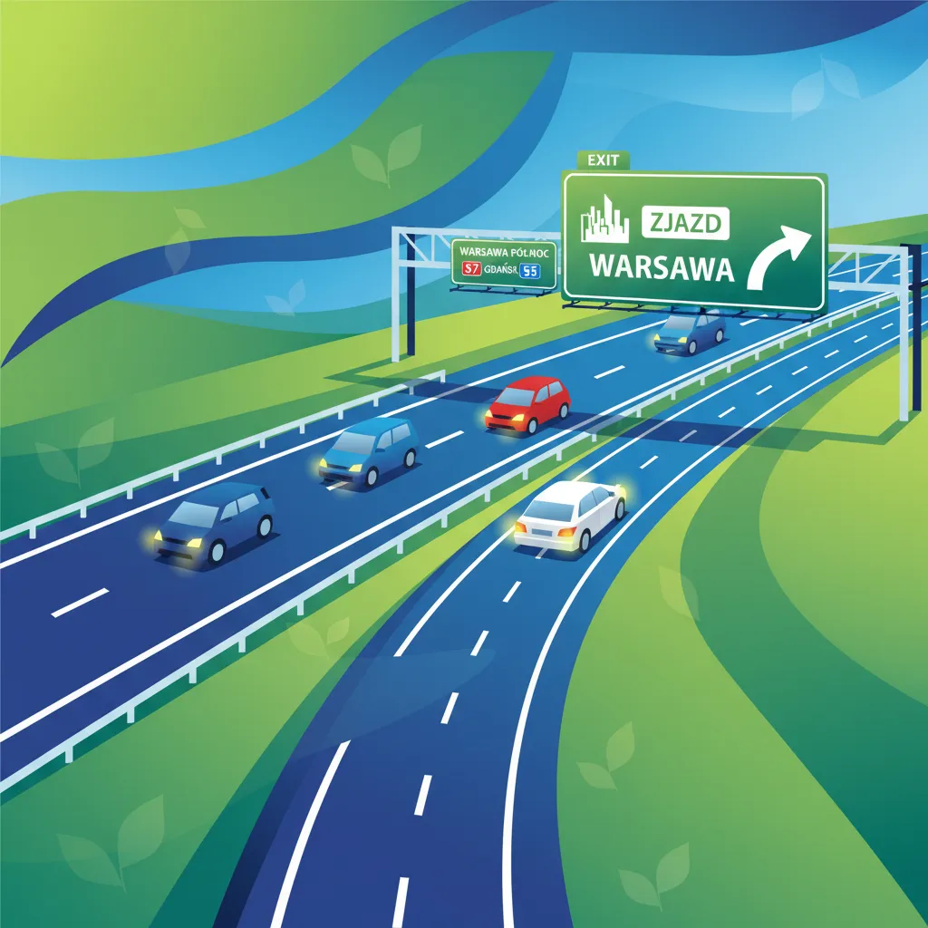 Sicheres Verlassen von Autobahnen und Nutzung von Verzögerungsspuren in Polen