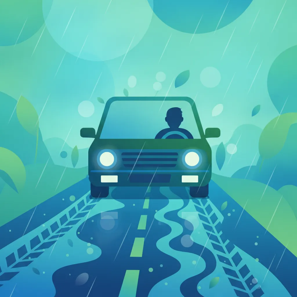 Fahren bei starkem Regen und auf nassen Straßen in Polen