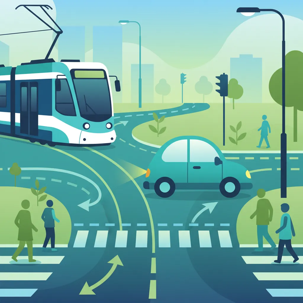 Vorfahrt von Straßenbahnen und Interaktionen an Kreuzungen im polnischen Verkehr