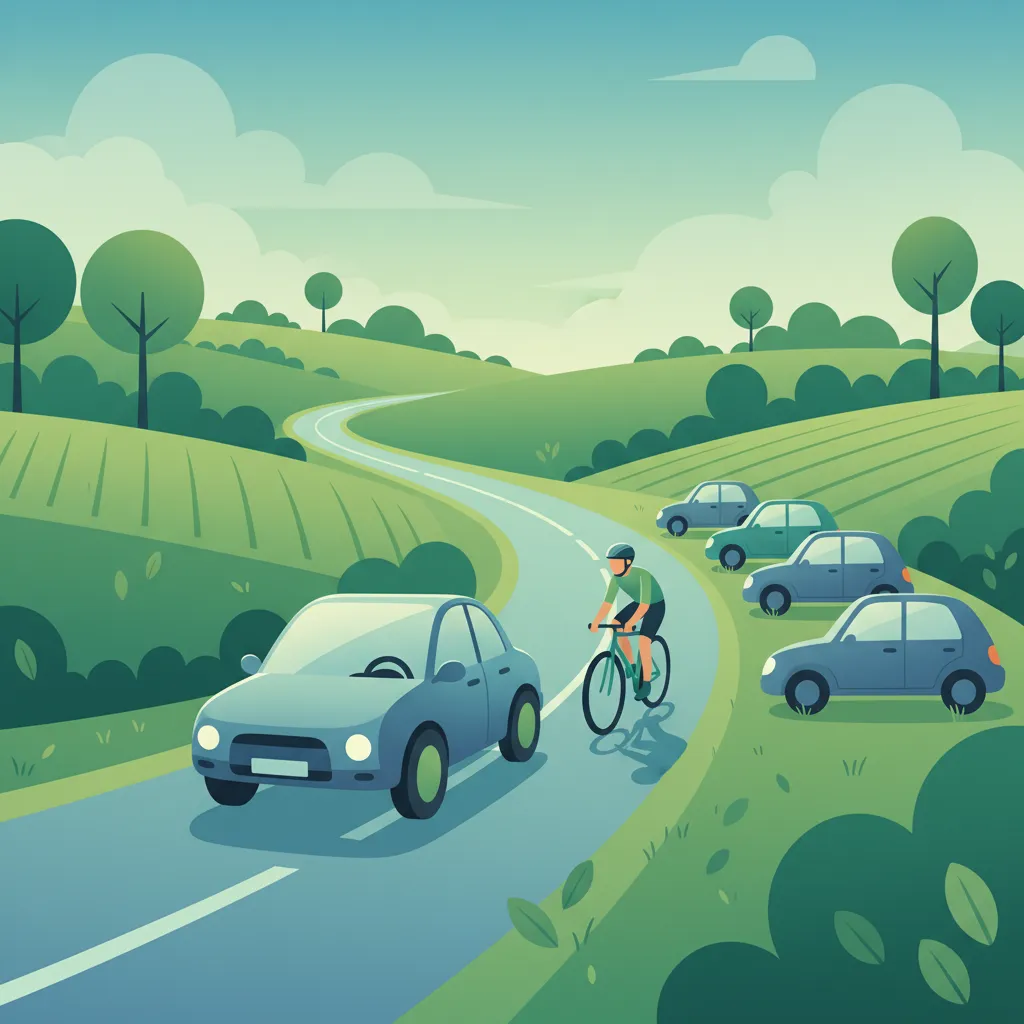 Sicheres Überholen von Radfahrern auf schwedischen engen Fahrbahnen