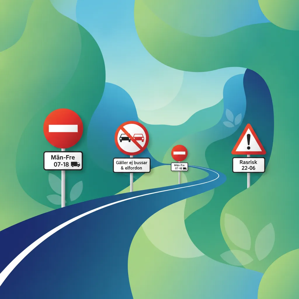 Schwedische Verbotsschilder und Verkehrsbeschränkungen