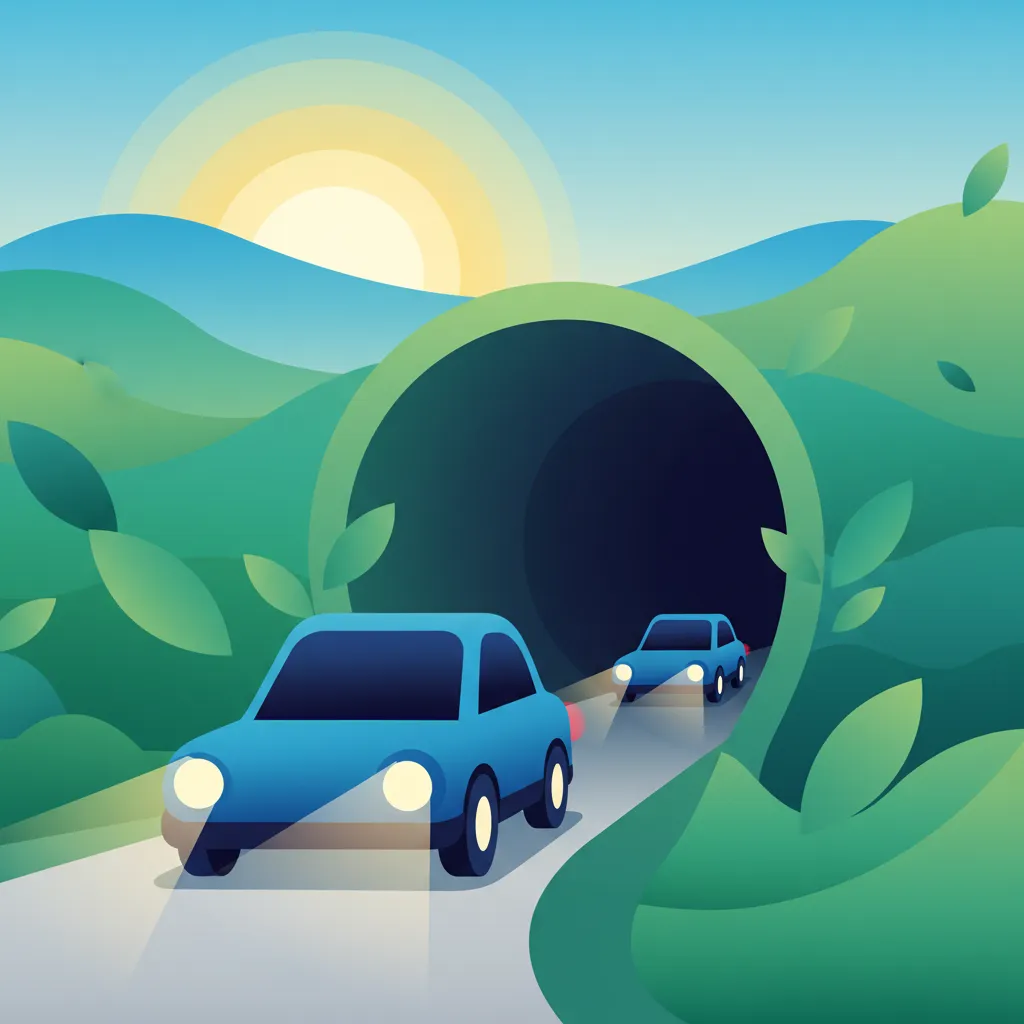 Durchqueren von Tunneln: Beleuchtungswechsel und sichere Abstände in Schweden