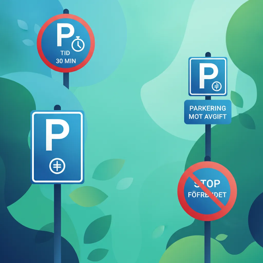 Park- und Haltezeichen im schwedischen Verkehr verstehen
