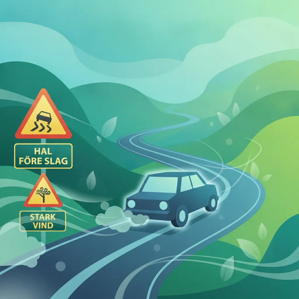 Verkehrszeichen und Wetterbedingungen für Schweden