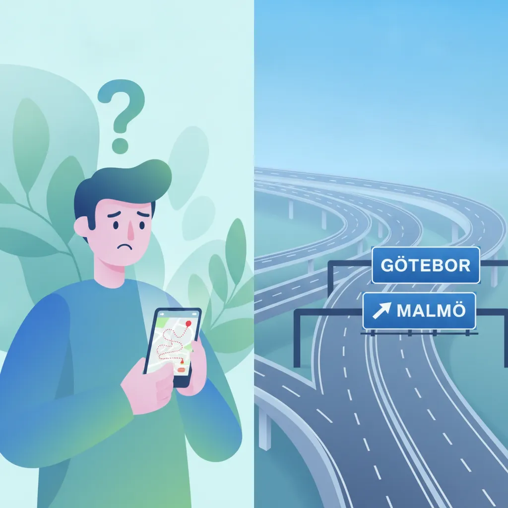 Verständnis von schwedischen Richtungs- und Informationstafeln